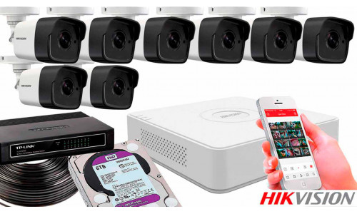 Комплект видеонаблюдения на 8 камер для улицы 2mp IP